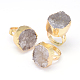 Druzy anillos de ágata naturales RJEW-P044-07-1