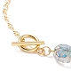 Halskette mit Perlenanhänger aus natürlichen gemischten Edelsteinen und Glaslotus NJEW-JN03888-6