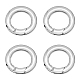 UNICRAFTALE 4pcs 17mm Spring Gate Rings 304 Stainless Steel Rings O Rings Keychain Ring Round Snap Clasps Metal Spring Gate Rings for Jewelry Making Keyring Buckle STAS-UN0007-25P-2