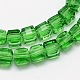 Brins de perles de verre transparent cube à facettes EGLA-E041-5mm-D10-2