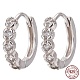 Rhodium Plated 925 Sterling Silver Hoop Earring STER-I018-10P-1
