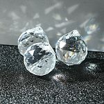Glas-Anhänger, Kristall Suncatcher, Träne, Transparent, 20 mm in Durchmesser, 23 mm dicken Loch: 2 mm