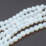 Perles opalite strand, ronde, blanc comme le lait, 10mm, Trou: 1.5mm, Environ 41 pcs/chapelet, 16 pouce