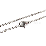 Klassische einfache 304 Edelstahl Herren Damen Kabelkette Halskette Herstellung, mit Karabiner verschlüsse, Edelstahl Farbe, 17.7 Zoll (45 cm), 2 mm