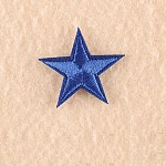 Tela de bordado computarizada para planchar / coser parches, accesorios de vestuario, apliques, estrella, azul oscuro, 3x3 cm