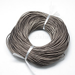 Spray Painted Cowhide Leather Cords, Dark Gray, 2.0mm, about 100yards/bundle(300 feet/bundle)