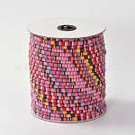 Cloth Rope Ethnic Cords, Hot Pink, 6mm, about 50yards/roll(150 feet/roll)