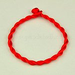 Fabrication de bracelet en nylon à queue de rat en satin, rouge, 190x3mm
