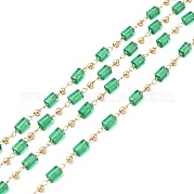 Граненое кубовидное стекло и круглые цепочки из бисера CHC-G018-02KCG