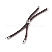 Silberarmbänder aus gedrehter Nylonschnur DIY-B066-03P-04