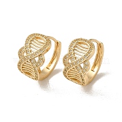 Серьги-кольца из латуни с микропаве из кубического циркония EJEW-L271-08KCG-01