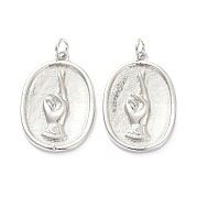 Латунные микропаве прозрачные подвески с фианитом ZIRC-L091-085P