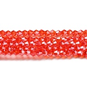Прозрачные стеклянные бусины гальваническим пряди GLAA-F029-4mm-C14