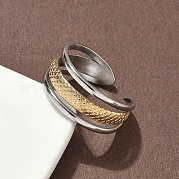 Двухцветные манжетные кольца из нержавеющей стали 304 RJEW-S635-01GP-A