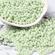 Непрозрачные цвета блестящие стеклянные бусины SEED-B001-01A-10