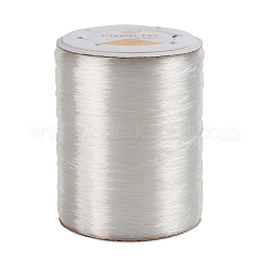 Fil de cristal élastique d'allemagne, chaîne de bracelet extensible, accessoires de cordon élastique de perles pour bricolage bijoux, clair, 0.8mm, environ 1093.61 yards (1000 m)/rouleau