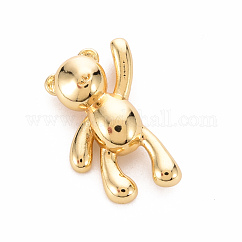 Colgantes de latón, Sin cadmio y níque y plomo, oso, dorado, 20x11x4mm, agujero: 4x2 mm