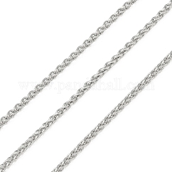 Catene a grano in acciaio inox 304, saldato, con la bobina, colore acciaio inossidabile, 2.7x1.7x0.4mm
