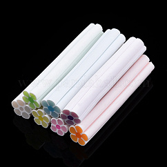 Décoration lumineuse d'art d'ongle d'argile polymère faite à la main, soins des ongles de mode , pas de tubes de trou, fleur, couleur mixte, 47~50x8~10x8~10mm