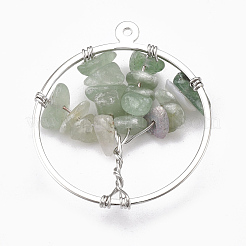 Pendentifs enveloppé de fil en laiton&nbsp;G-T110-02C