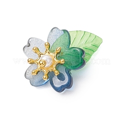 Fiore in vetro con ciondoli in acrilico a forma di foglia&nbsp;HJEW-JM02572-02