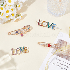 2 Stück 2 Stile Legierung Strass Brosche&nbsp;SJEW-ME0002-02
