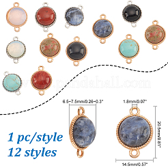 Fascini del connettore della pietra preziosa di 12pcs 12 stili&nbsp;PALLOY-AB00052