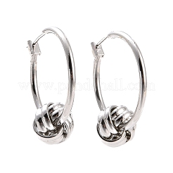 Pendientes de aro con nudo de latón para mujer&nbsp;X-EJEW-A072-19P