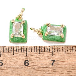 Micro pavé di zirconi chiari in ottone con charms smaltati&nbsp;CU-K002-51G-B