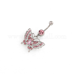 Schmetterlings-Strass-Charme-Bauchring&nbsp;BUER-PW0001-029A