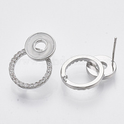 Messing Mikro pave klar Zirkonia Ohrstecker Zubehör&nbsp;KK-T054-39P-NF