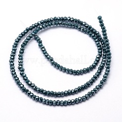 Facetado rondelle arco iris completo chapado electrochapa perlas de vidrio hebras&nbsp;EGLA-M004-2mm-A05