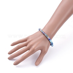 Bracelets élastiques faits à la main de perles heishi en pâte polymère&nbsp;BJEW-JB05300-04