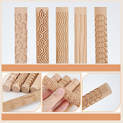 5 Stück 5 Arten von Nudelholz aus Holz&nbsp;BAKE-AR0001-01