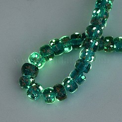 Brins de perles de verre lumineuses faites à la main en feuille d'or&nbsp;FOIL-N029-02A-05