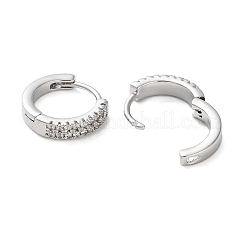 Messing Micro Pave klare Zirkonia Creolen&nbsp;LS-EJEW-S234-01P