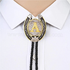 Cowboy Western Legierung Hufeisen & Buchstaben Anhänger Bolo Tie Halsketten&nbsp;NJEW-WH20014-02A