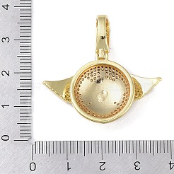 Colgantes de circonita cúbica transparente micro pavé de latón chapado en rack&nbsp;KK-K341-51G