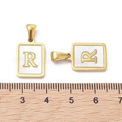 Pendentifs en forme de coquillage pavé en acier inoxydable 304 avec placage ionique (IP)&nbsp;X-STAS-G327-01G-R