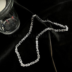 Ensembles de colliers et bracelets en acier inoxydable pour hommes avec chaînes byzantines&nbsp;WGE5587-03