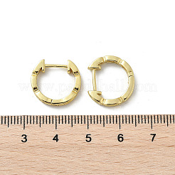 Boucles d'oreilles créoles ovales en laiton avec micro pavé de zircons cubiques transparents&nbsp;EJEW-D311-029G