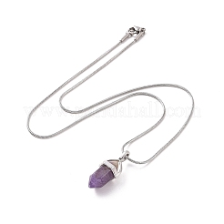 Ensemble de colliers pendentifs en forme de balle en pierres précieuses naturelles mélangées&nbsp;NJEW-JN04147