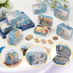 24 Stück Geschenk-Aufbewahrungsboxen aus Weißblech mit Kartenaufdruck und Griffen&nbsp;CON-GA0001-31
