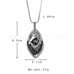 Legierung Kristall Strass und schwarzes Glas dreifachen Rhombus Anhänger lange Halsketten für passende Kleidung&nbsp;FS-WGAEFB4-02