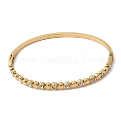 Brazaletes con bisagras de rhinestone de acero inoxidable 304 para mujer&nbsp;BJEW-B168-03C-G