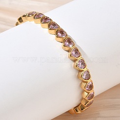 Bracelets manchettes en acier inoxydable 304 et zircon cubique pour femmes&nbsp;BJEW-T031-01A