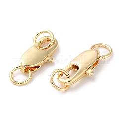 Crémaillère en laiton placage fermoirs pince de homard&nbsp;KK-F090-24LG-02