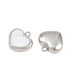 Natürliche weiße Muschelherzanhänger&nbsp;STAS-Z166-04P