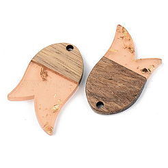 Colgantes de resina transparente y madera de nogal&nbsp;RESI-S389-060B-B04