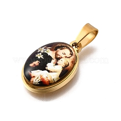Religion Thema 304 Edelstahl Pflaster Epoxy Anhänger&nbsp;STAS-K256-29G-05